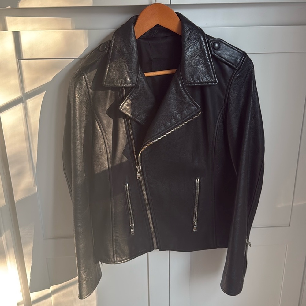 RTA morrison leather fringe jacket size small